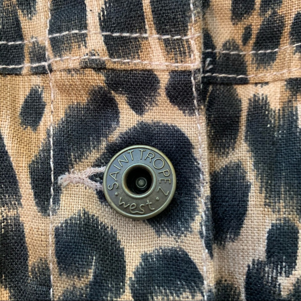 Saint Tropez West Leopard Linen Jean jacket Style - Picture 4 of 6